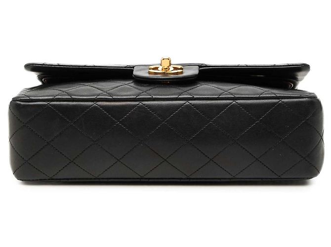 Chanel Black Medium Classic Lambskin Double Flap Nero - vista 3
