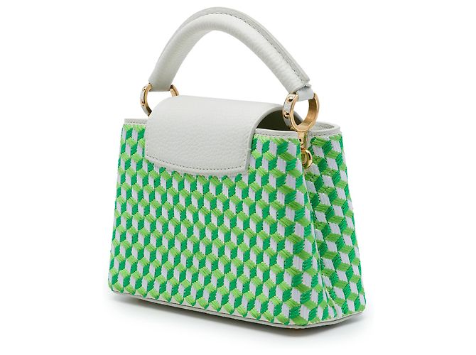 Louis Vuitton White Embroidered Taurillon Mini Capucines Blanco - vista 2