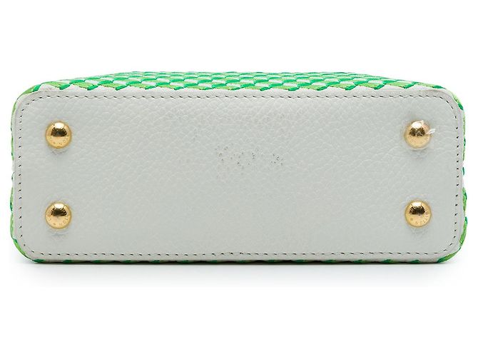 Louis Vuitton White Embroidered Taurillon Mini Capucines Blanco - vista 3