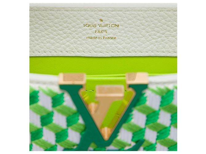 Louis Vuitton White Embroidered Taurillon Mini Capucines Blanco - vista 5
