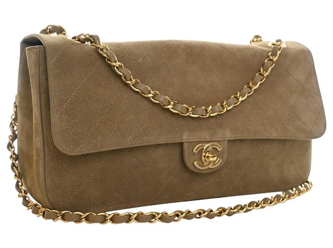 Chanel Brown Small Quilted Suede Souplissimo Maxi Flap Braun Khaki - Ansicht 2