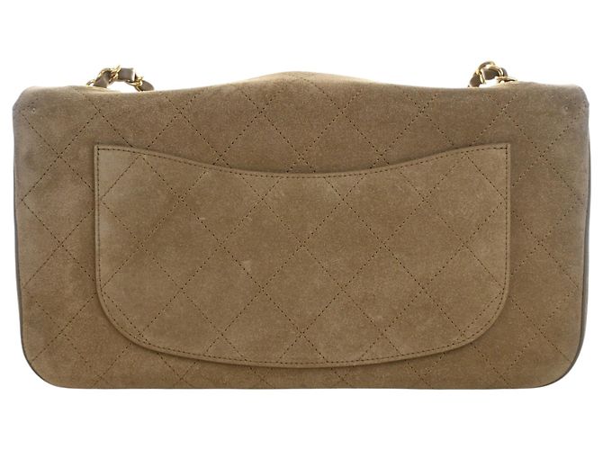 Chanel Brown Small Quilted Suede Souplissimo Maxi Flap Braun Khaki - Ansicht 4