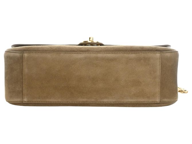 Chanel Brown Small Quilted Suede Souplissimo Maxi Flap Braun Khaki - Ansicht 5
