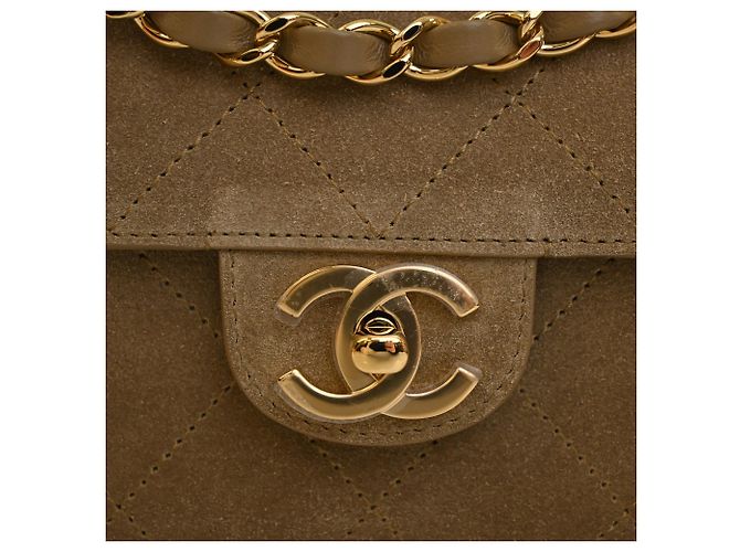 Chanel Brown Small Quilted Suede Souplissimo Maxi Flap Braun Khaki - Ansicht 8