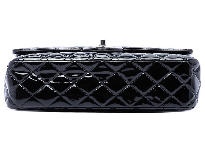 Chanel Black Medium Classic Patent Double Flap Negro - vista 3