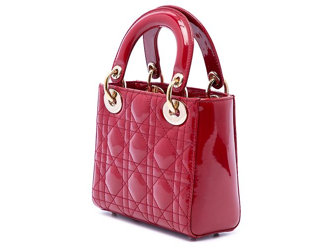 Autre Marque Dior Red Mini Patent Cannage Lady Dior - view 3