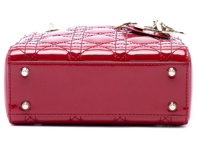 Autre Marque Dior Red Mini Patent Cannage Lady Dior - view 4