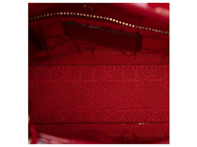 Autre Marque Dior Red Mini Patent Cannage Lady Dior - view 5