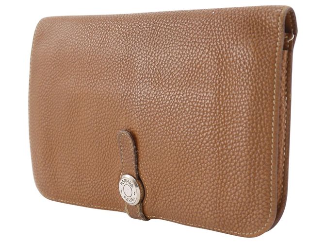 Hermès Cartera larga Hermes Dogon en piel Taurillon Clemence marrón Castaño - vista 2