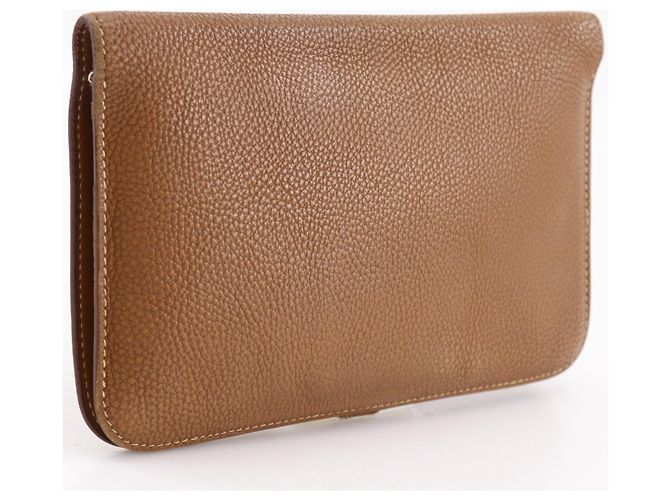 Hermès Cartera larga Hermes Dogon en piel Taurillon Clemence marrón Castaño - vista 3