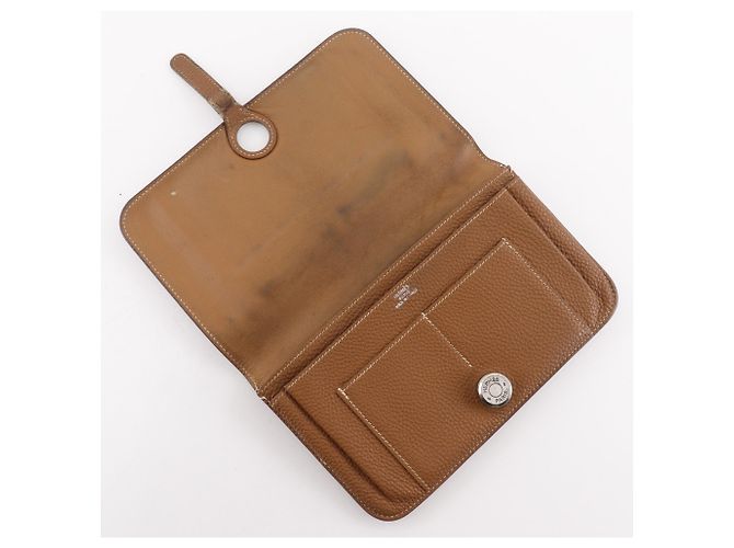 Hermès Cartera larga Hermes Dogon en piel Taurillon Clemence marrón Castaño - vista 5