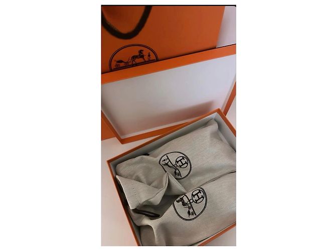 Sandales Hermès Oran en cuir marron - vue 4