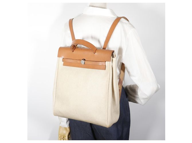 Hermès Mochila Hermes Herbag PM Beige - vista 20