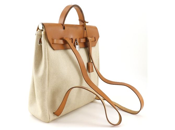Hermès Mochila Hermes Herbag PM Beige - vista 3