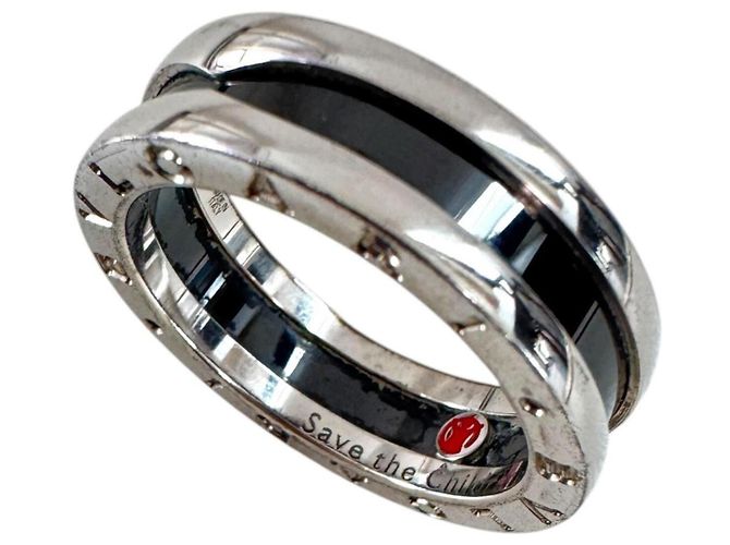 Bulgari Anillo Bvlgari B.zero1 Save the Children Negro Plata - vista 4