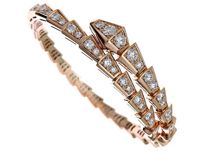 Bulgari Bvlgari Serpenti Viper Bracciale in Oro Rosa e Diamanti D'oro - vista 2
