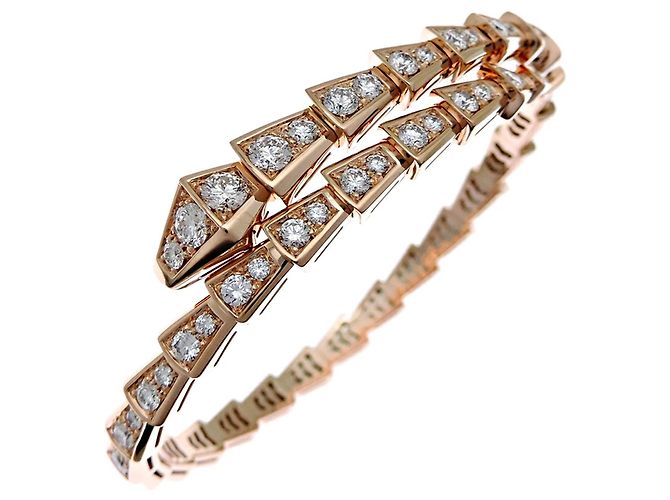 Bulgari Bvlgari Serpenti Viper Bracciale in Oro Rosa e Diamanti D'oro - vista 3