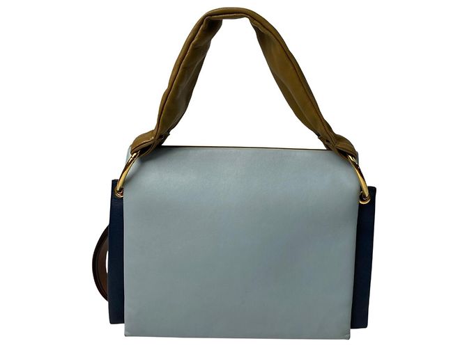 Marni Museo 2-Way Schultertasche/Handtasche Blau Khaki - Ansicht 3