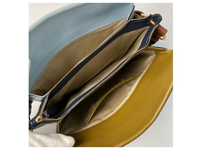 Marni Museo 2-Way Schultertasche/Handtasche Blau Khaki - Ansicht 7