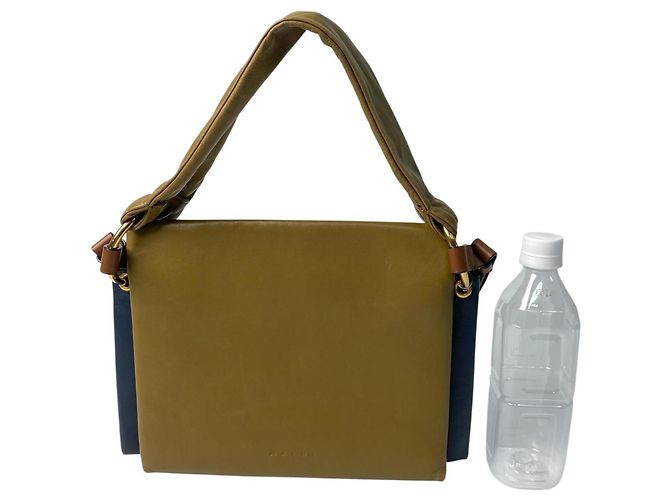 Marni Museo 2-Way Schultertasche/Handtasche Blau Khaki - Ansicht 9