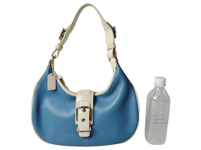 Borsa Coach Soho One-Shoulder in pelle azzurra Blu chiaro - vista 10