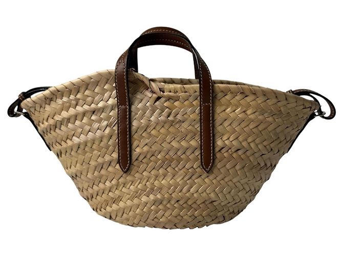 Borsa Cesto Macy in Raphia Jimmy Choo Marrone Beige - vista 3