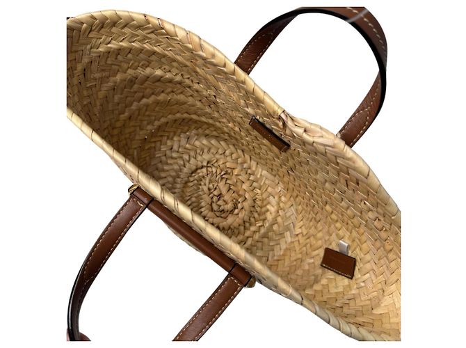 Borsa Cesto Macy in Raphia Jimmy Choo Marrone Beige - vista 8
