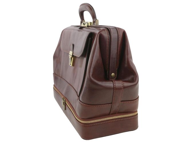 Autre Marque TIME RESISTANCE Borsa Uomo The Master And Margarita Doctor's Bag Marrone - vista 4
