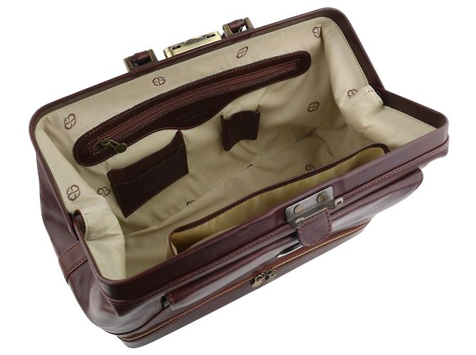 Autre Marque TIME RESISTANCE Borsa Uomo The Master And Margarita Doctor's Bag Marrone - vista 7
