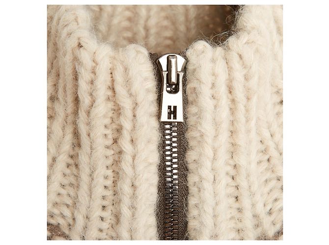 Hermès Jean Paul Gaultier Strickjacke Maxi Cardigan 2006 Braun Schwarz Grau Roh - Ansicht 3