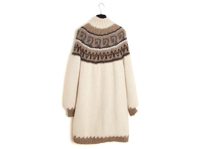 Hermès Jean Paul Gaultier Strickjacke Maxi Cardigan 2006 Braun Schwarz Grau Roh - Ansicht 5