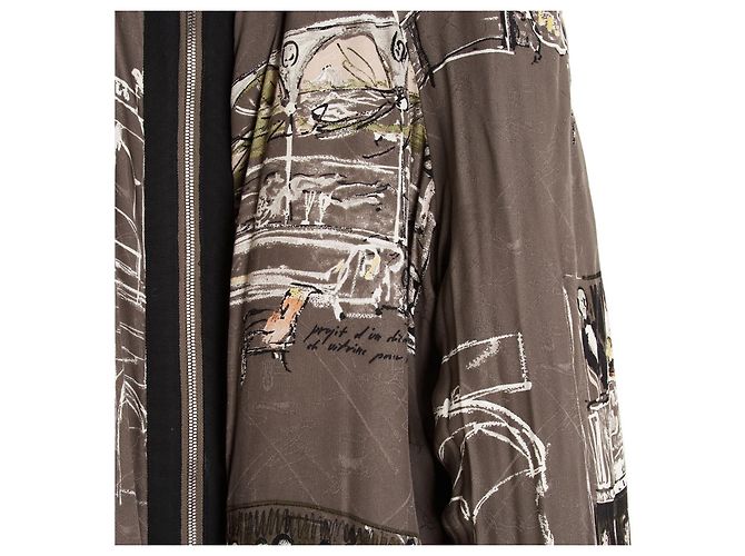 Hermès Jean Paul Gaultier Strickjacke Maxi Cardigan 2006 Braun Schwarz Grau Roh - Ansicht 7