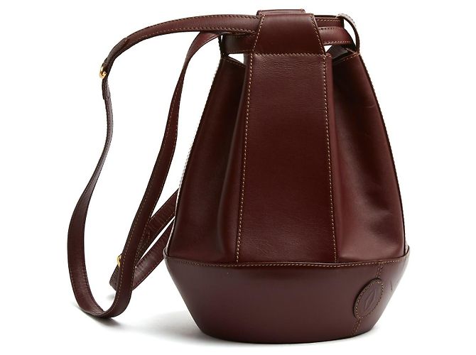 Cartier Borsa a Secchiello Pelle Bordeaux 1990 Bordò - vista 2