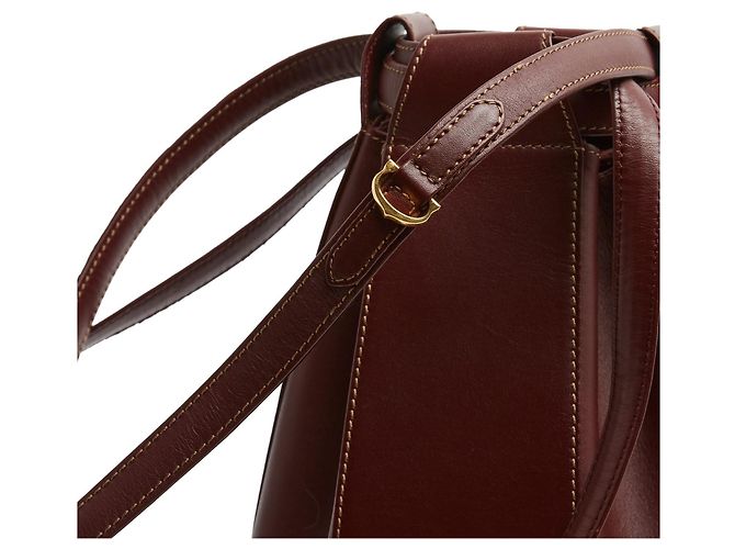 Cartier Borsa a Secchiello Pelle Bordeaux 1990 Bordò - vista 3