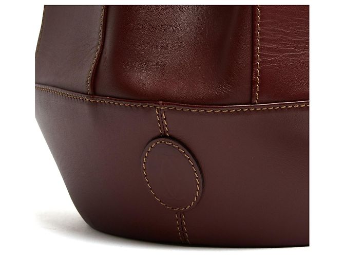 Cartier Borsa a Secchiello Pelle Bordeaux 1990 Bordò - vista 4