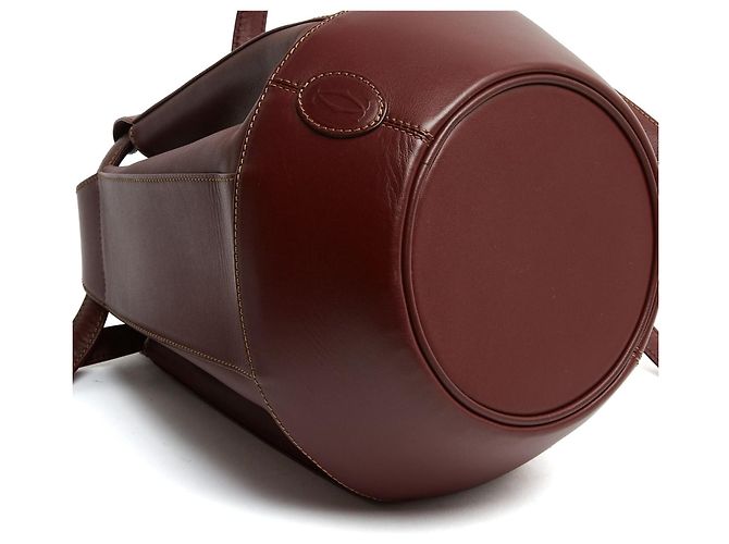 Cartier Borsa a Secchiello Pelle Bordeaux 1990 Bordò - vista 5