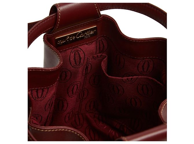 Cartier Borsa a Secchiello Pelle Bordeaux 1990 Bordò - vista 6