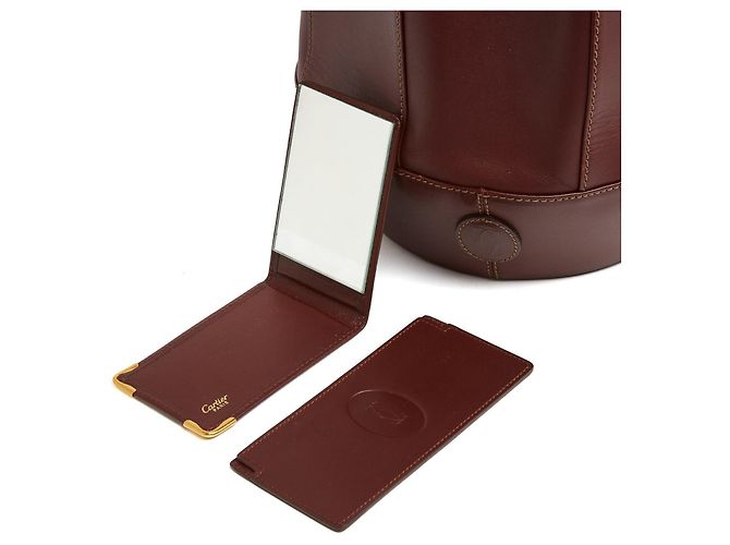 Cartier Borsa a Secchiello Pelle Bordeaux 1990 Bordò - vista 7