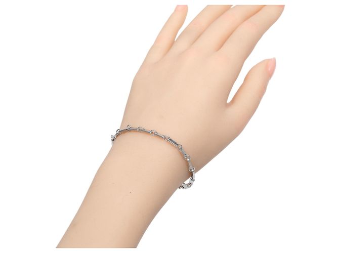 Bracciale a maglia Figaro Cartier in oro bianco 18K - vista 2