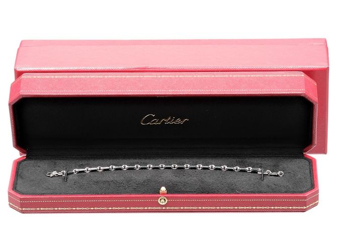 Bracciale a maglia Figaro Cartier in oro bianco 18K - vista 9