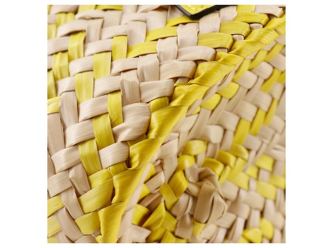 Borsa Tote piccola Loewe in rafia gialla e pelle Giallo - vista 4