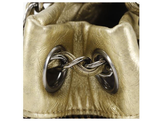 Borsa Chanel Hollywood Accordion Flap D'oro - vista 10