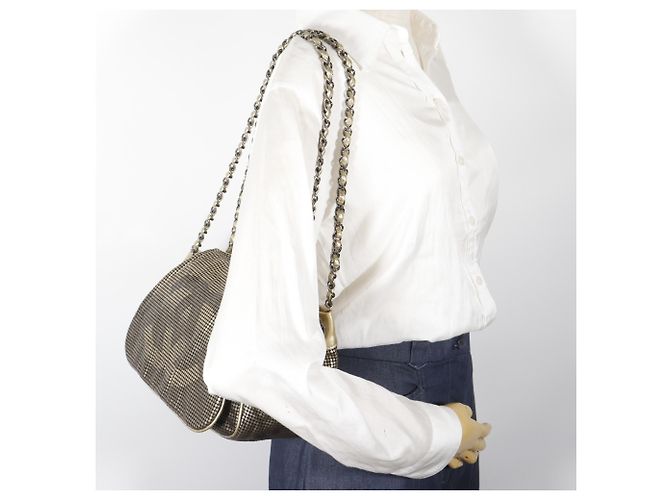 Borsa Chanel Hollywood Accordion Flap D'oro - vista 17