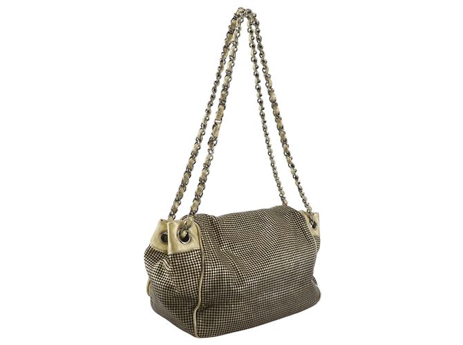 Borsa Chanel Hollywood Accordion Flap D'oro - vista 3