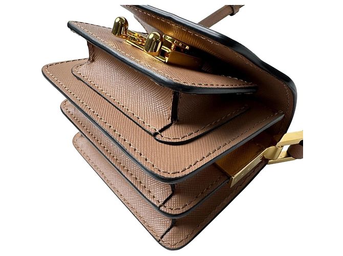 Marni Trunk Nano Schultertasche Braun - Ansicht 13