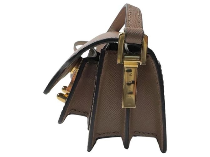 Marni Trunk Nano Schultertasche Braun - Ansicht 4