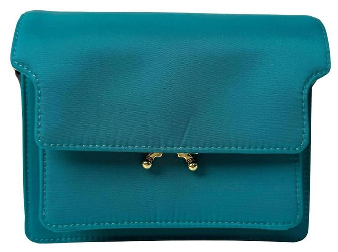 Marni Trunk Nylon Schultertasche Blau Grün - Ansicht 2