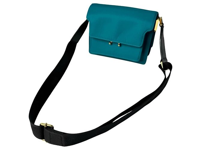 Marni Trunk Nylon Schultertasche Blau Grün - Ansicht 3