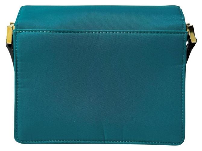 Marni Trunk Nylon Schultertasche Blau Grün - Ansicht 4