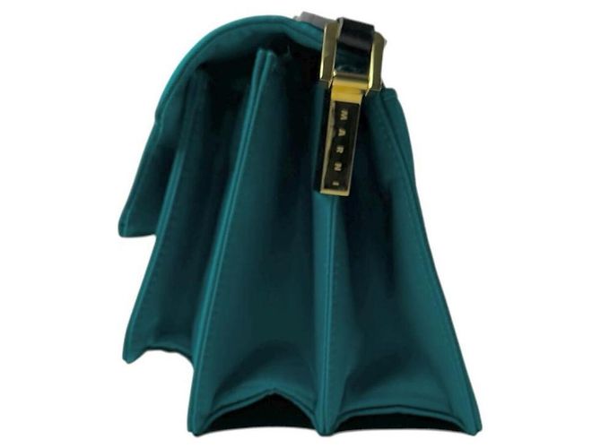 Marni Trunk Nylon Schultertasche Blau Grün - Ansicht 5